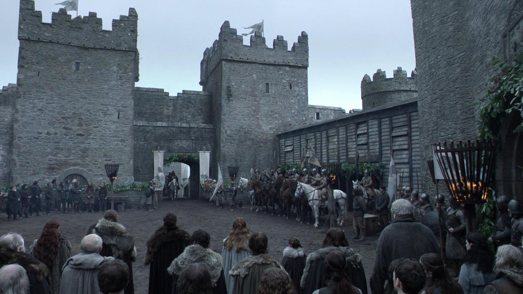 Northern Ireland Game of Thrones Filming Locations : Winterfell : Castle Ward : Image copyright of HBO, screencap from Screencapped.net