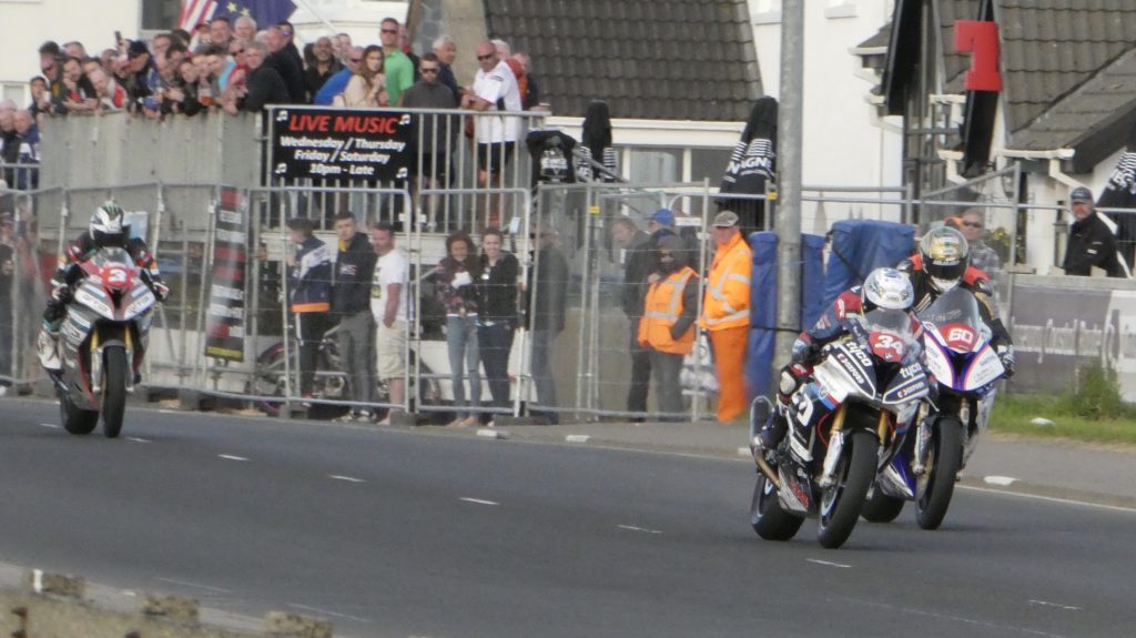 Alastair Seeley, Peter Hickman and Michael Dunlop riding for the top spot on the superstocks at the 2018 NW2018 (17/05/2018)