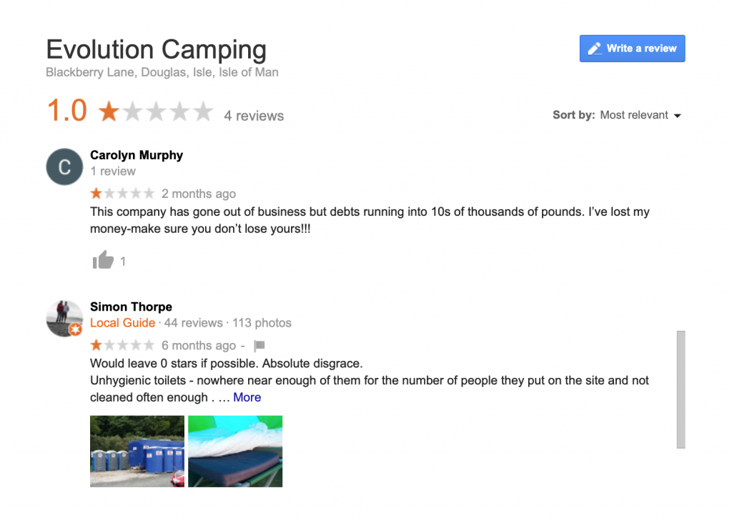Evolution Camping Reviews