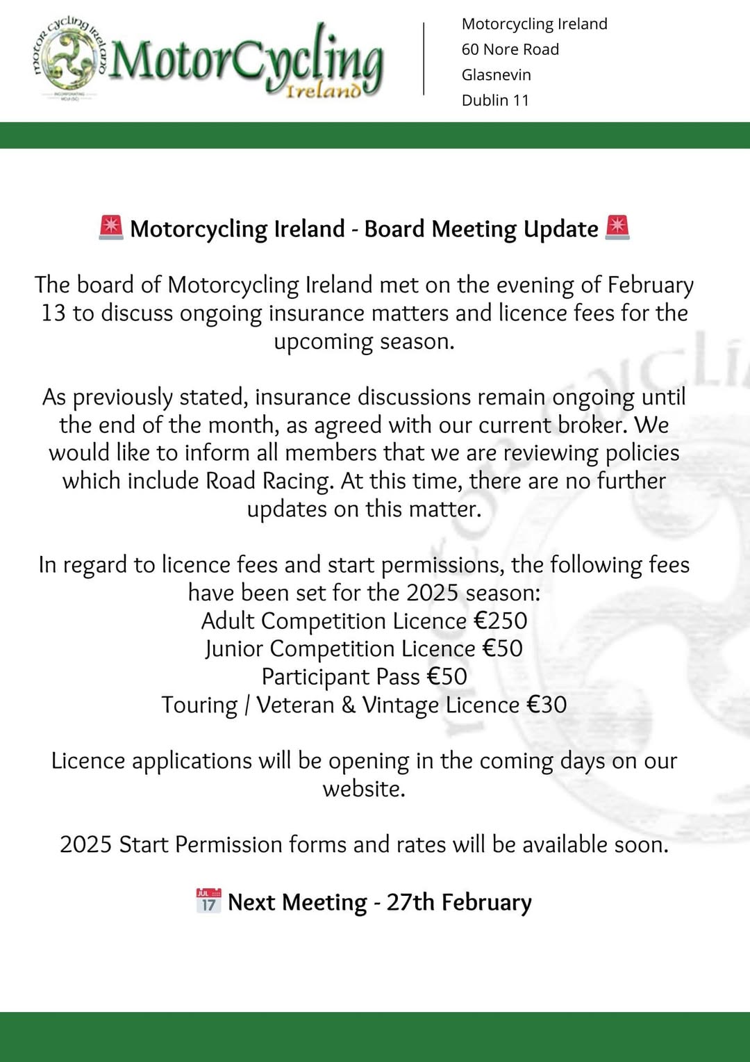 MCI Insurance Update - February 2025